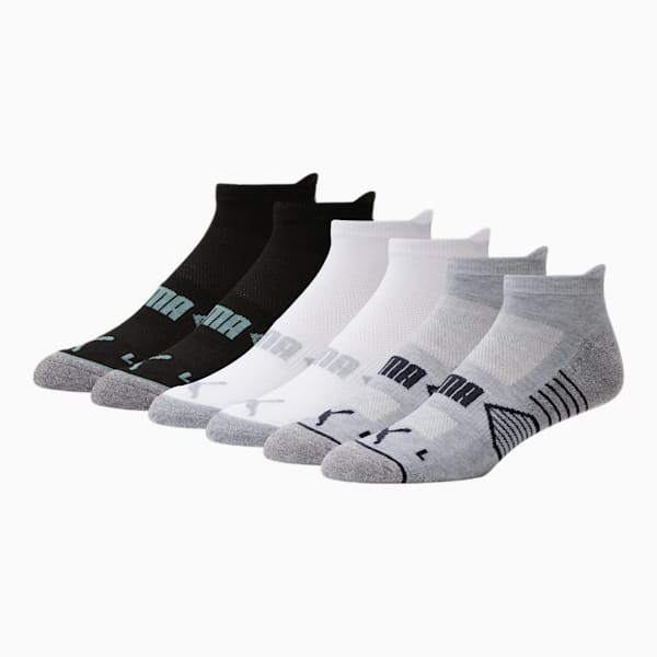 Terry Low Cut Men's Socks [6 Pack], GREY / BLUE, extralarge